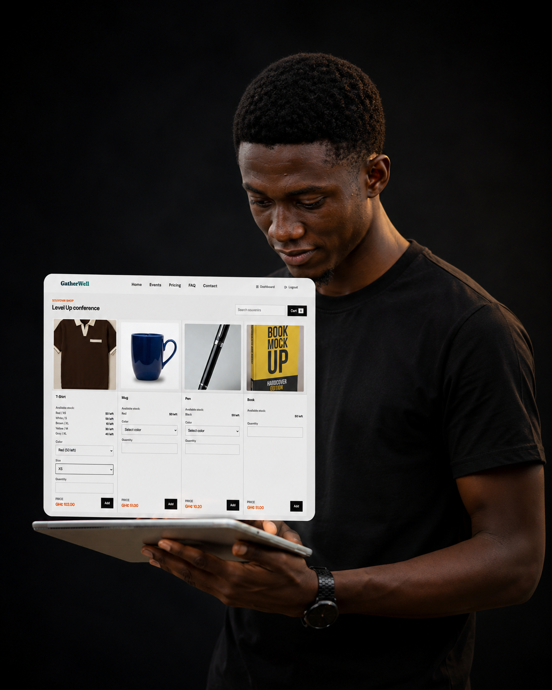 Souvenirs and merchandise at an event